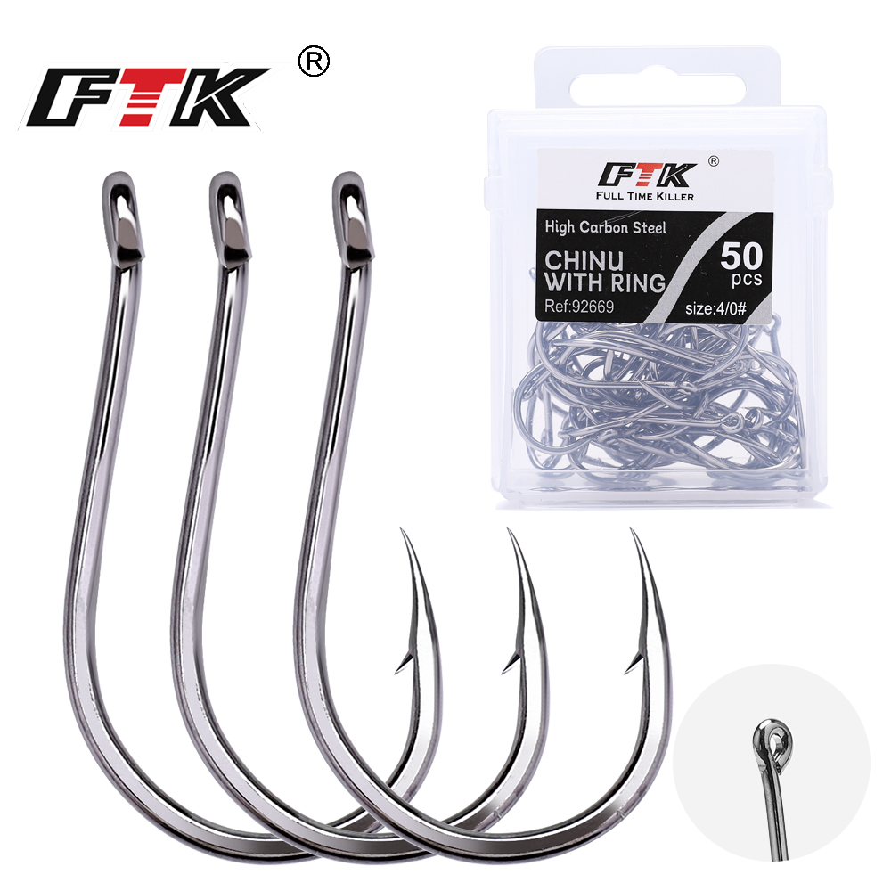 Fishing Hook Barbless - เบ็ดตกปลา FTK CHINU แบบมีห่วง มีเงี่ยง ขนาด