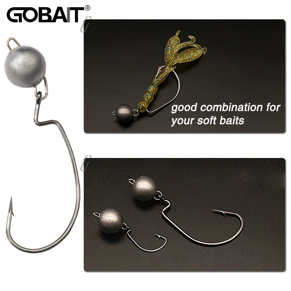 Fishing Hook Weedless - 5pcs โลหะ JIG HEAD หนอนตะขอ 2g