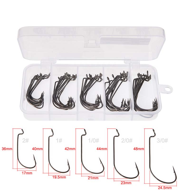 เบ็ดตกปลาเหล็กกล้าคาร์บอนสูง 5 - Fishing Hook Offset บทวิจารณ์และราคา